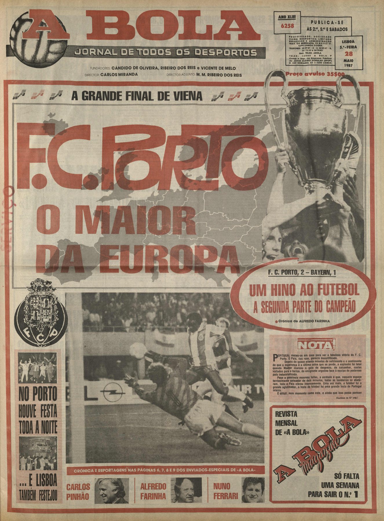 A BOLA · 28 DE MAIO DE 1987