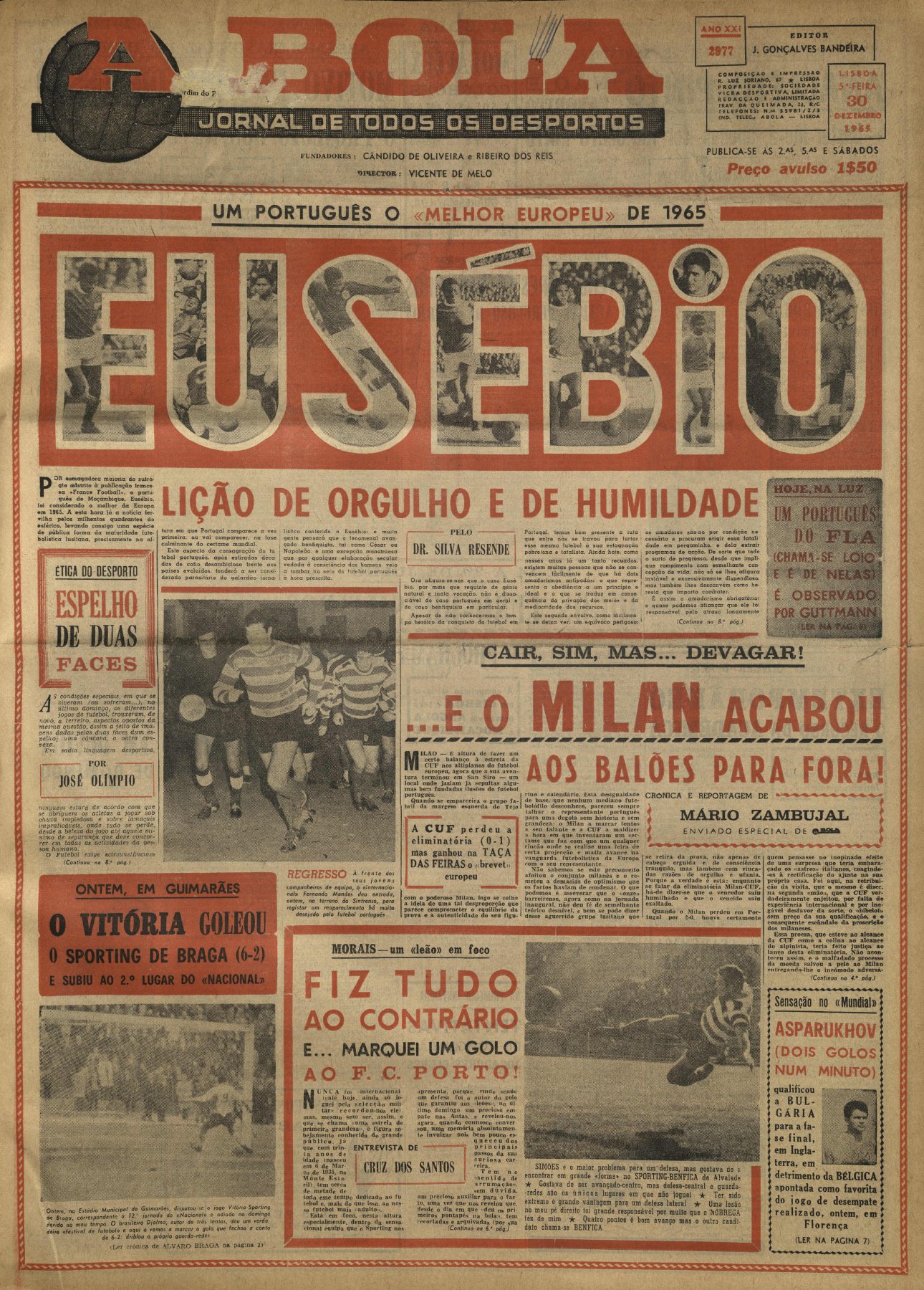 A BOLA · 30 DE DEZEMBRO DE 1965