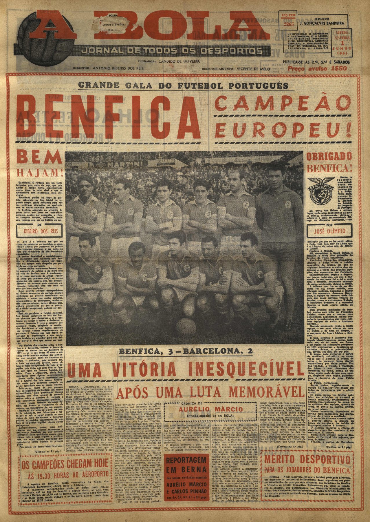 A BOLA · 1 DE JUNHO DE 1961